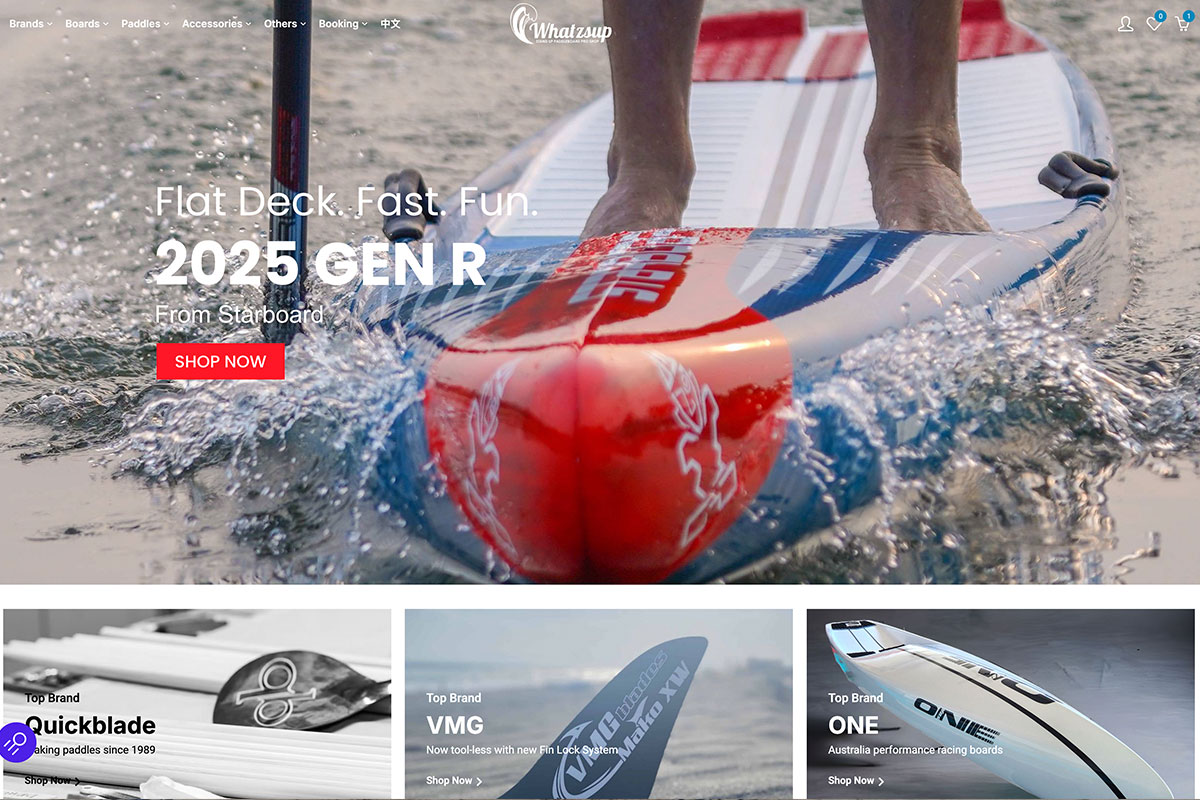 Whatzsup paddleboard e-commerce store